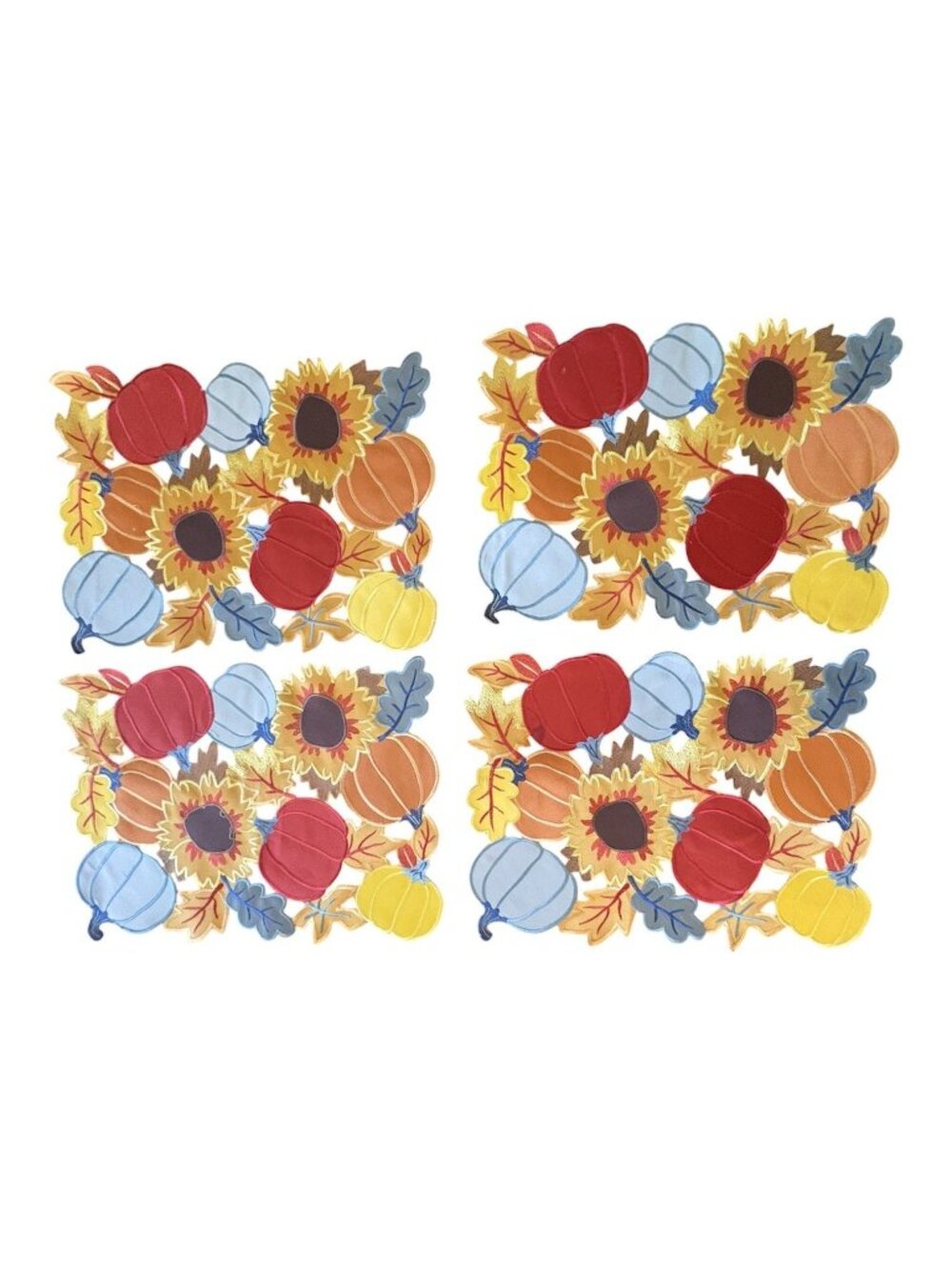 Kohls Celebrate Together Fall Harvest Pumpkin Embroidered Cut Out Placemats 4